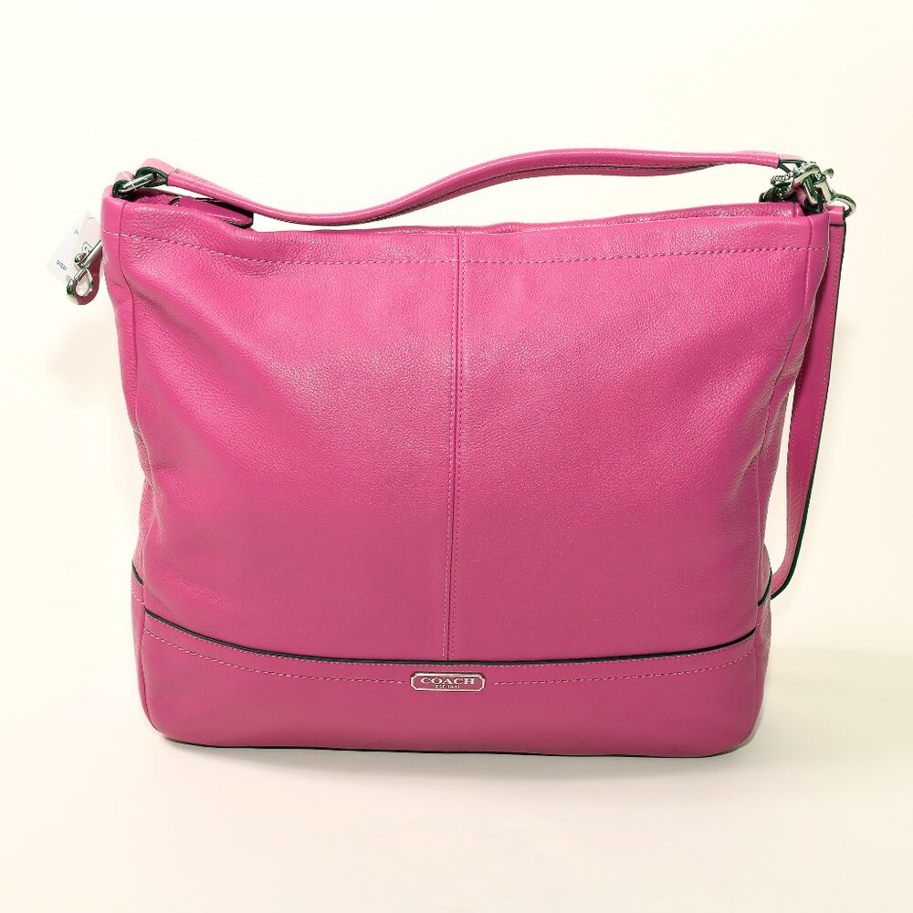 Coach Park Leather Hobo Bright Magenta F23293 NWT